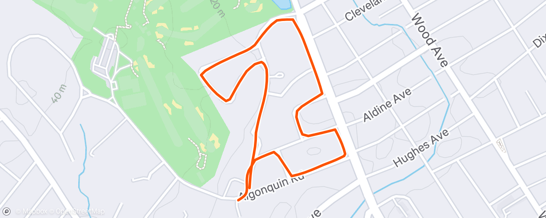 Map of the activity, Lunch Run