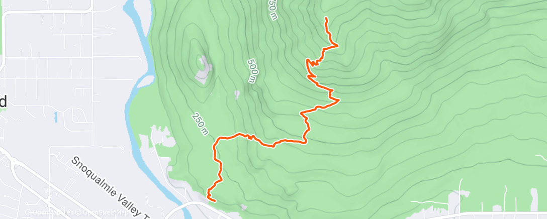 Map of the activity, Mount Si ascent PR