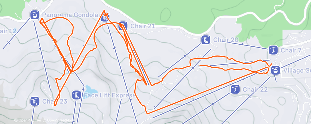 Map of the activity, Morning Alpine Ski
