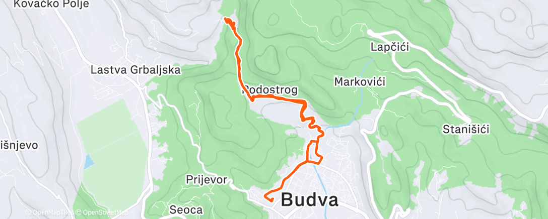 Map of the activity, Morning Run