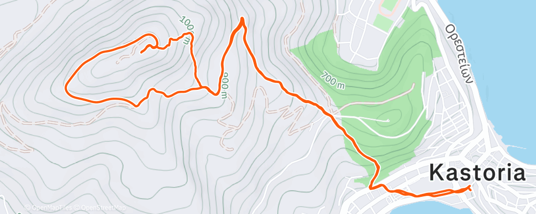 Map of the activity, Afternoon Trail Run