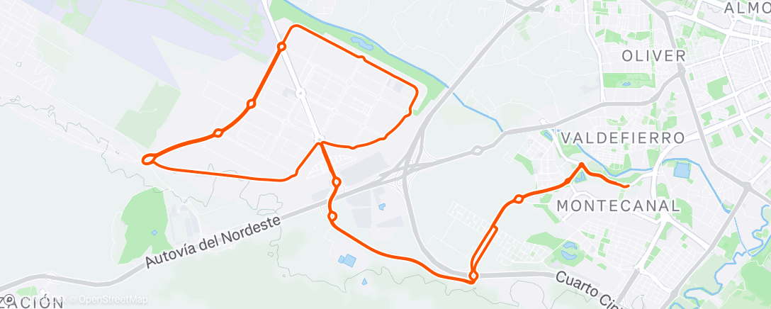 Map of the activity, Bicicleta por la tarde