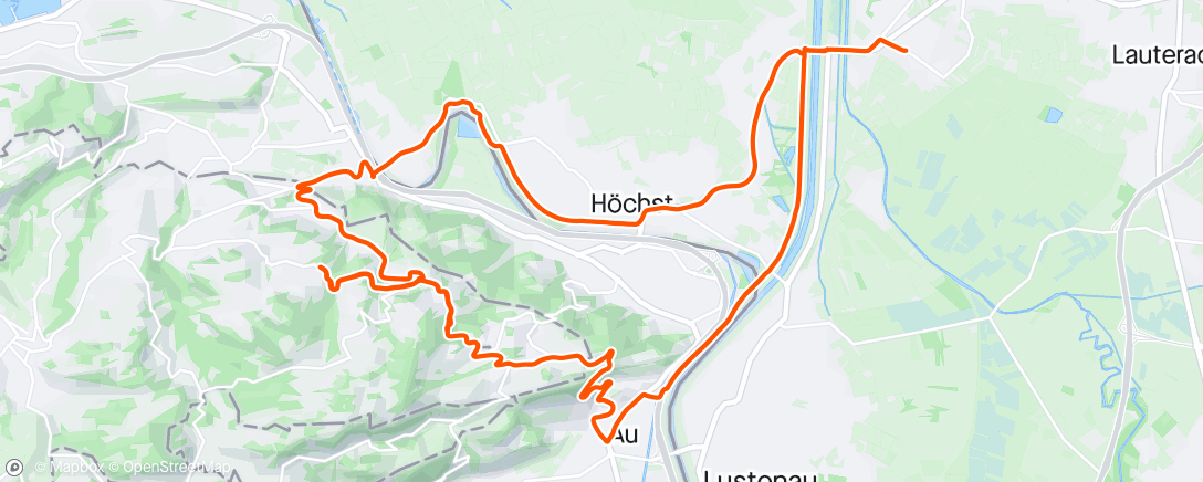 Mapa de la actividad, Hard - Berneck - Walzenhausen - Rheineck - Hard (L5)