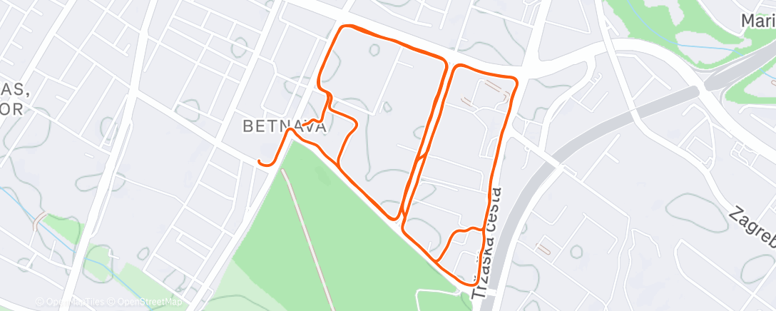 Map of the activity, Afternoon Run...🏃🌛