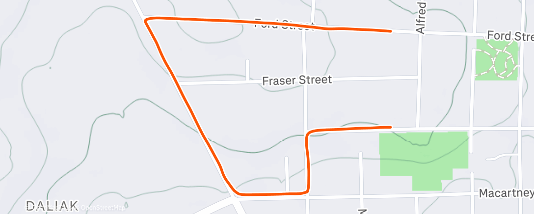 Map of the activity, Evening Walk
