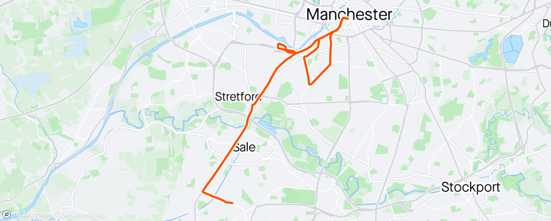 Map of the activity, Manchester Marathon