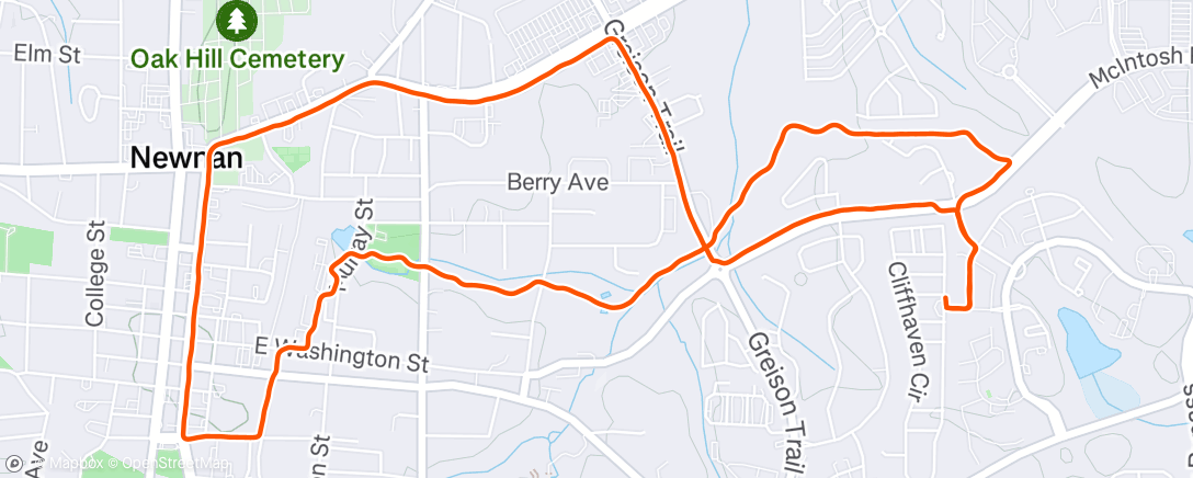 Map of the activity, Morning Run