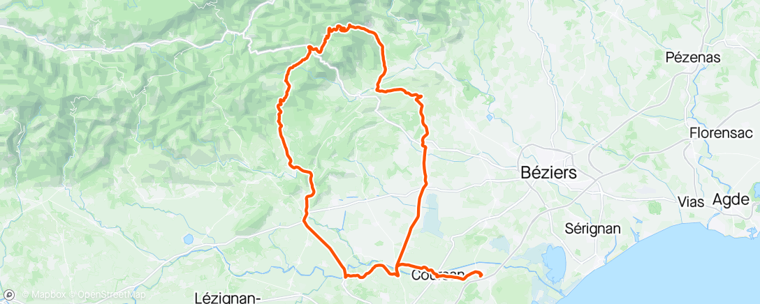 Map of the activity, Sortie Audax Narbonnais ☀️⛰️