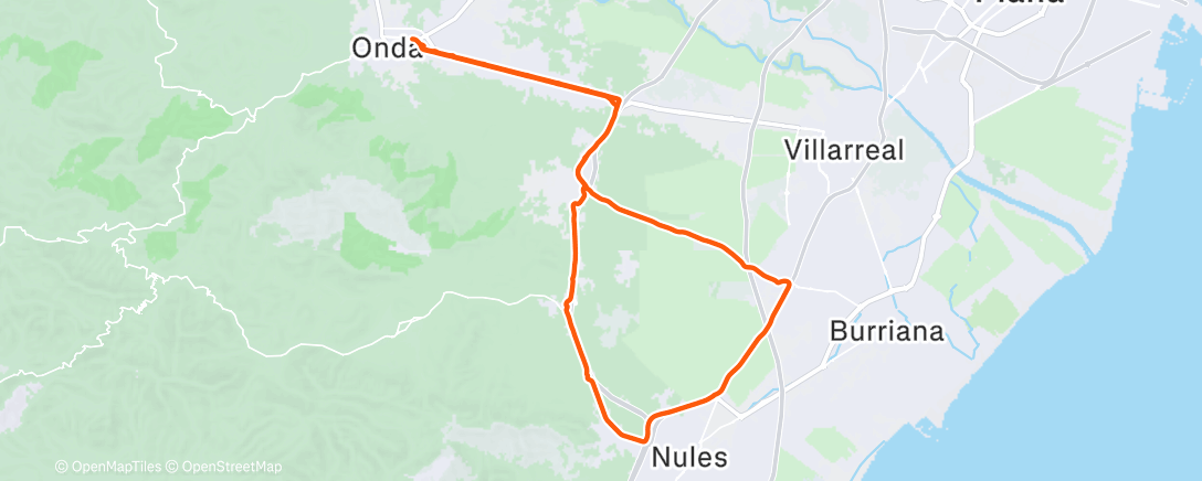 Map of the activity, Bicicleta a la hora del almuerzo