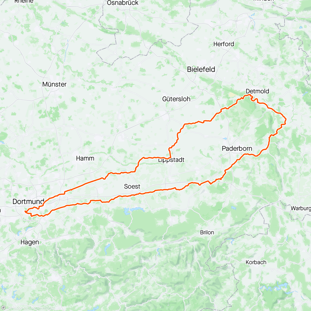 Map of the activity, ARA Ruhrgebiet 300er Brevet