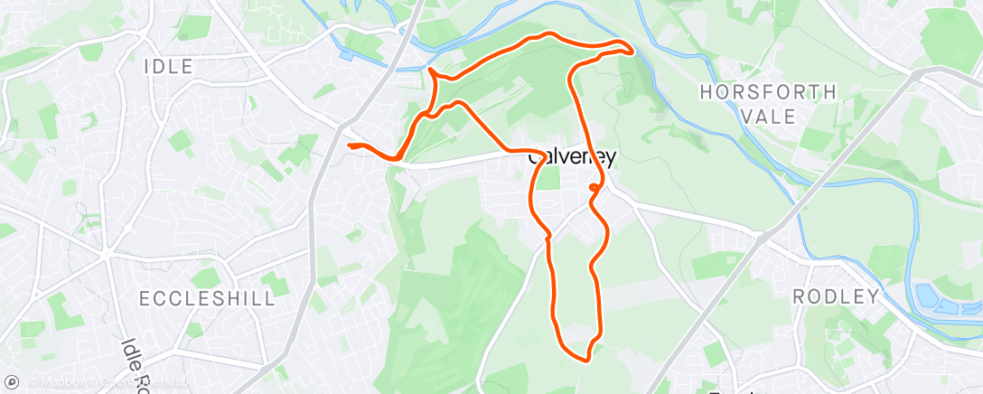 Map of the activity, Calverley trails