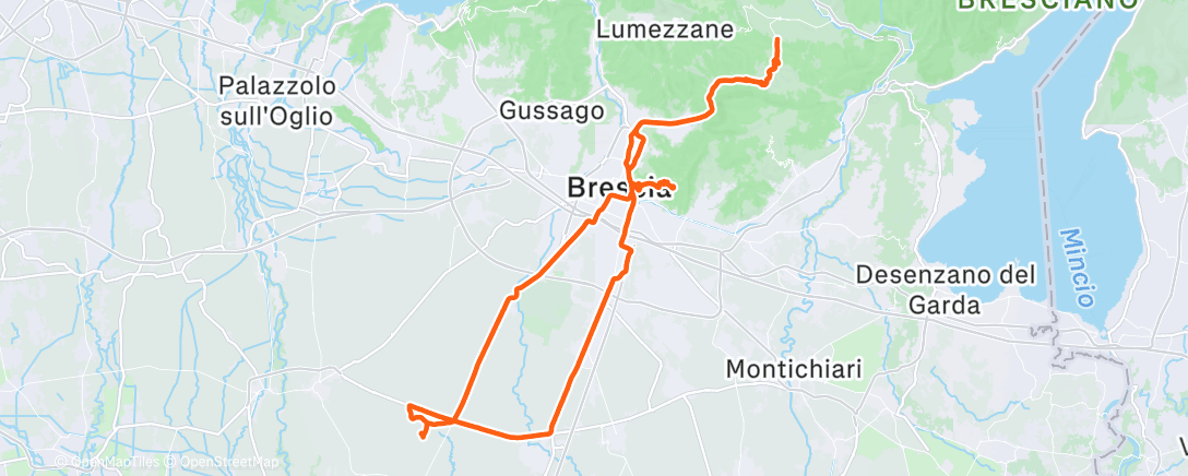 Map of the activity, Pedalata dell'ora di pranzo