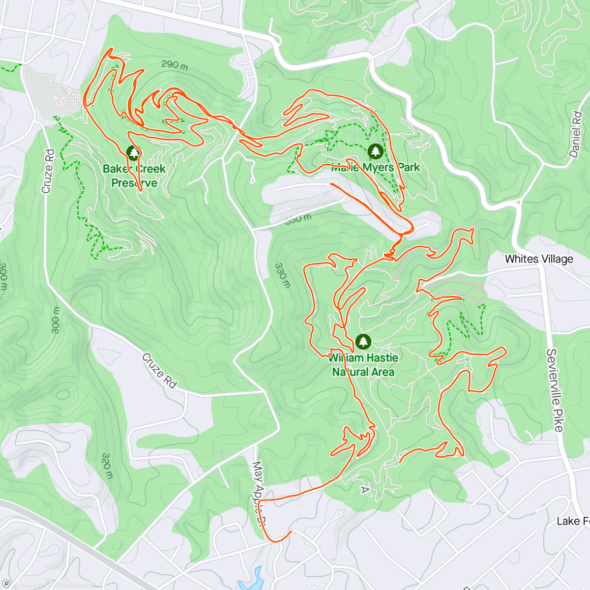 Mappa dell'attività Afternoon Mountain Bike Ride