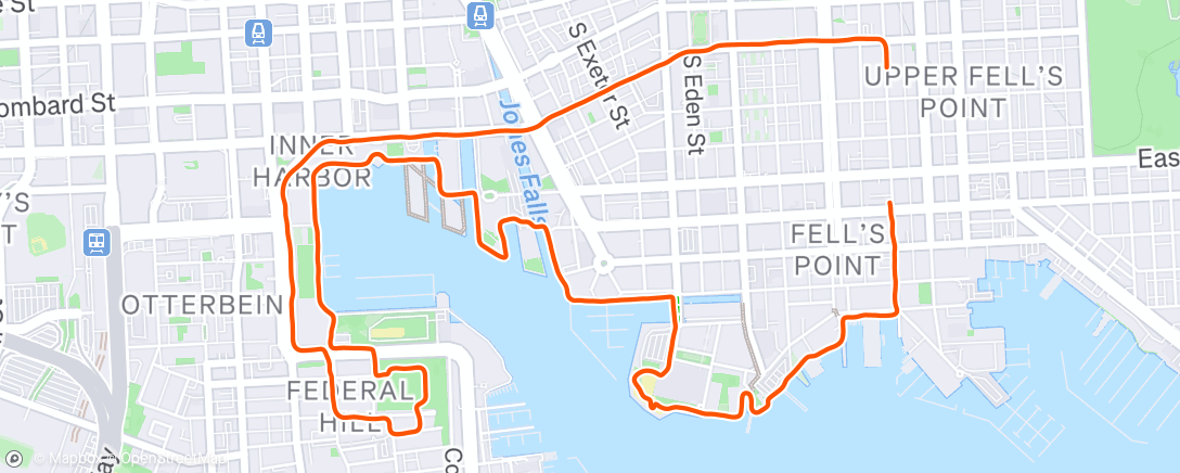 Map of the activity, Afternoon Run