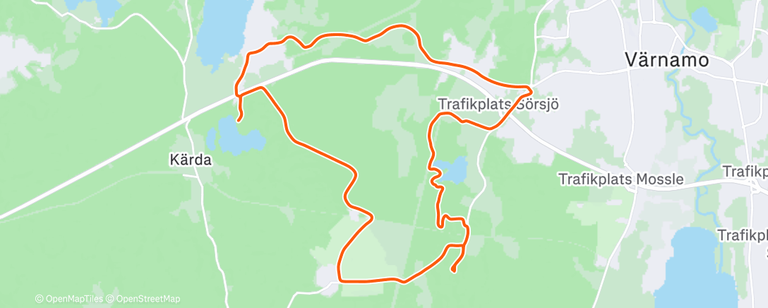 Map of the activity, Evening Ride