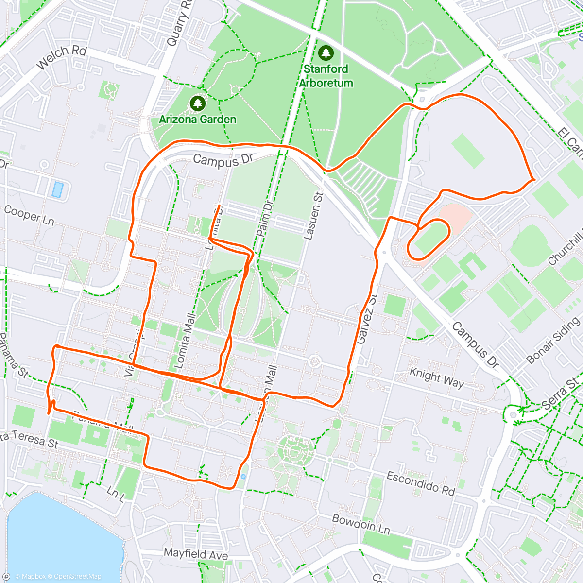 Map of the activity, Little RUN around Stanford