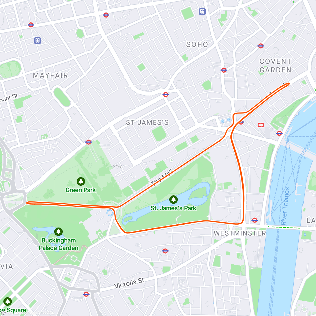 Map of the activity, Cadence and Cruise in London