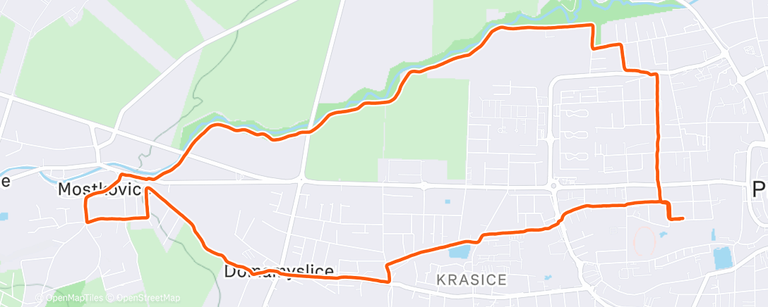 Map of the activity, Thursday Morning Run