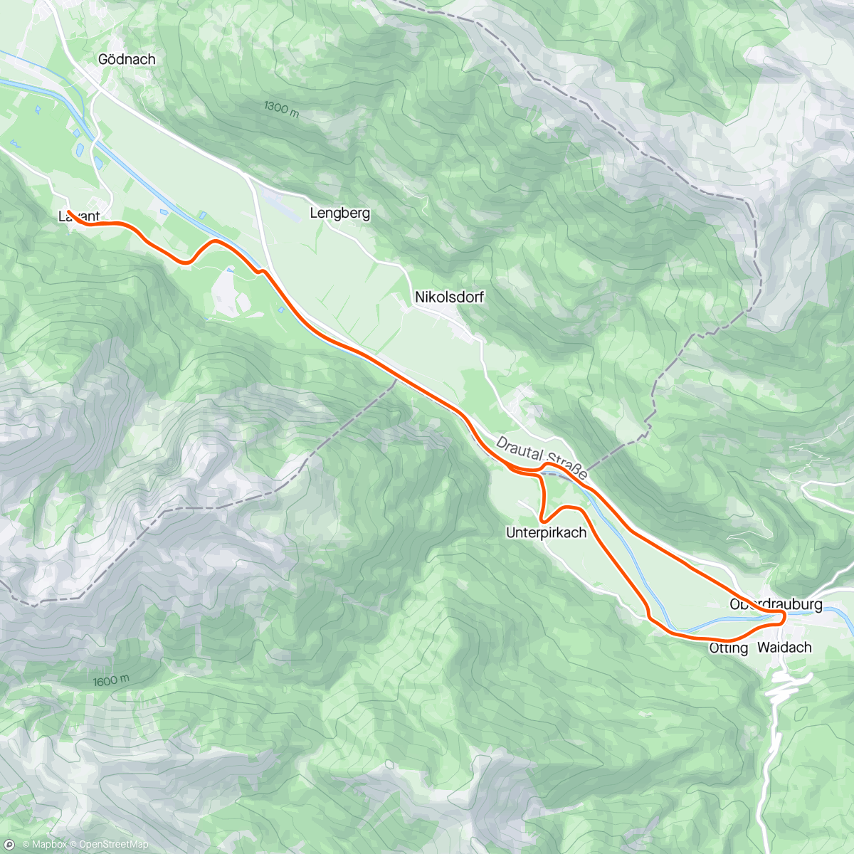 Map of the activity, MTB - Oberdrauburg ❄️☃️❄️