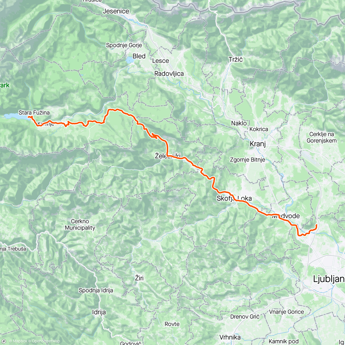 Map of the activity, First swim in Bohinj 🇸🇮🏊‍♂️