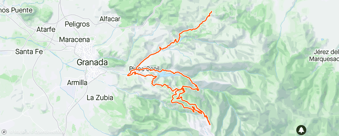 Map of the activity, Sierra Ride