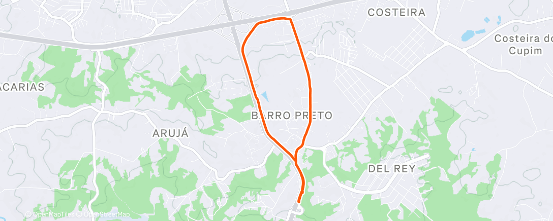 Karte der Aktivität „Corrida ao entardecer”