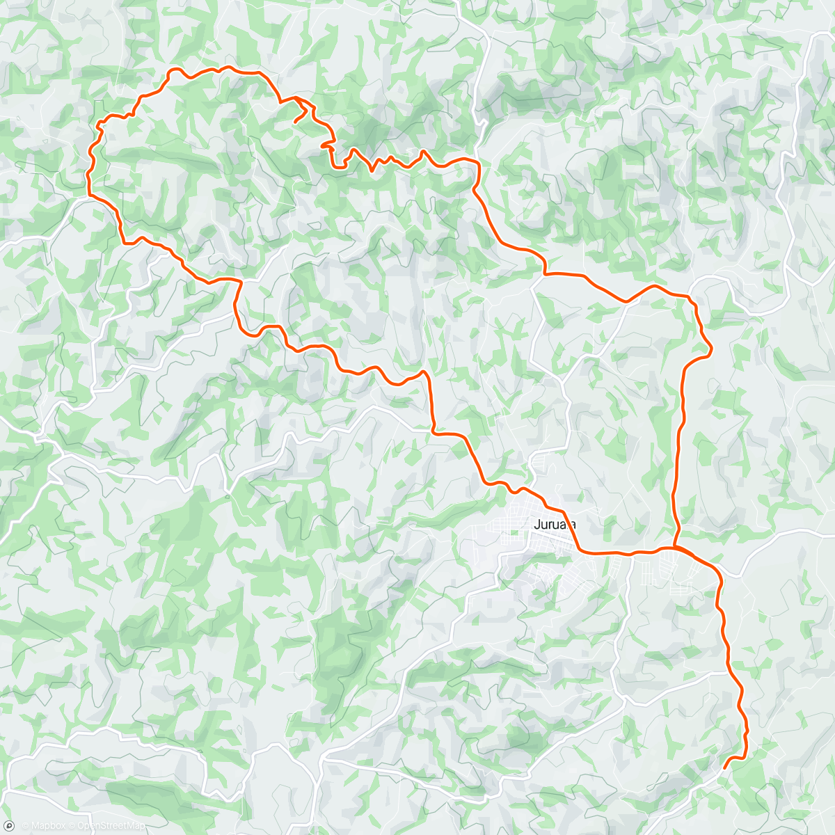 Map of the activity, Trilha mountain bike matinal