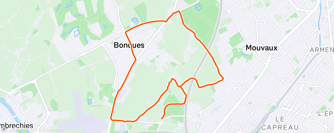 Map of the activity, Course à pied le matin