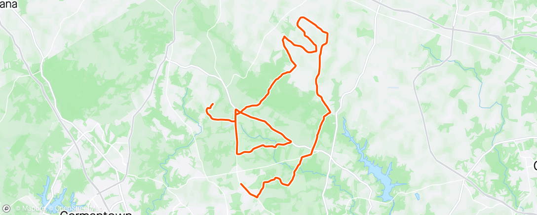 Map of the activity, LAV Thursday Night Ride with extra miles