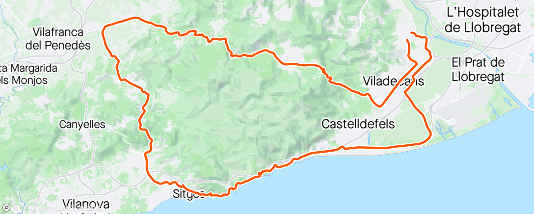 Map of the activity, Sitges Olivella Begues