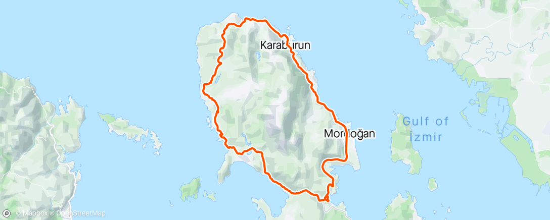 Map of the activity, Karaburun Loop (Variable Tempo Ride)