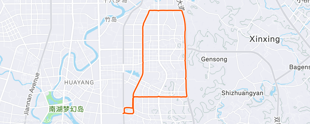 Map of the activity, 晨间跑步