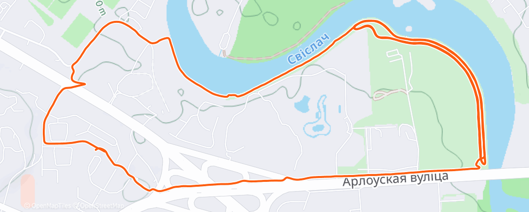 Map of the activity, Afternoon Run