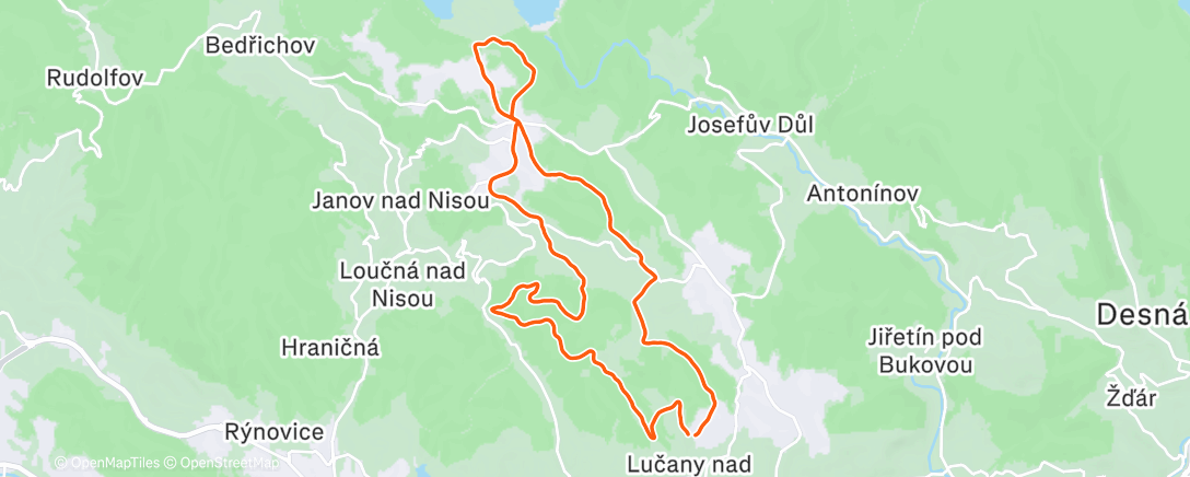 Map of the activity, Lunch Mountain Bike Ride