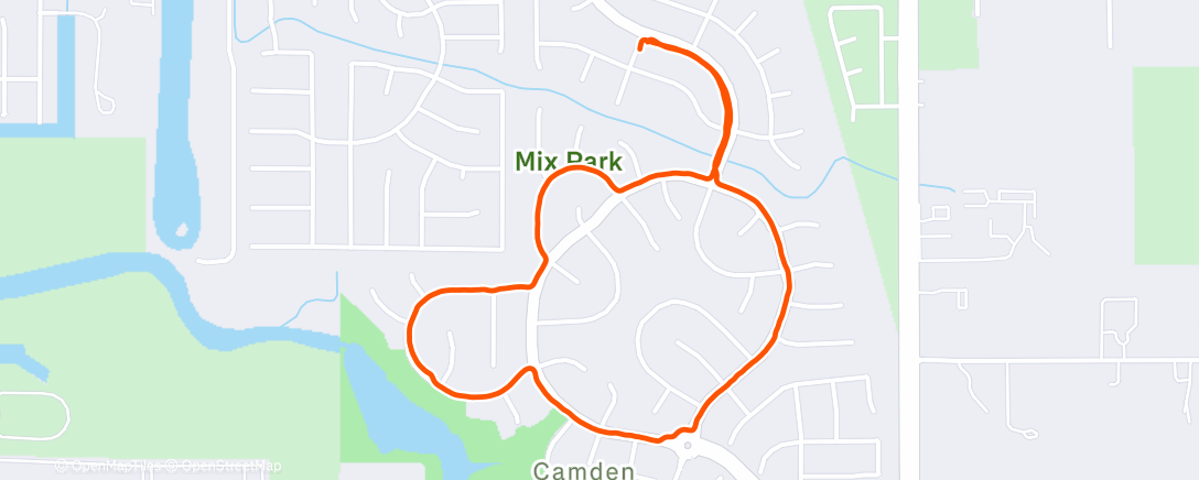 Map of the activity, Morning Jog/walk