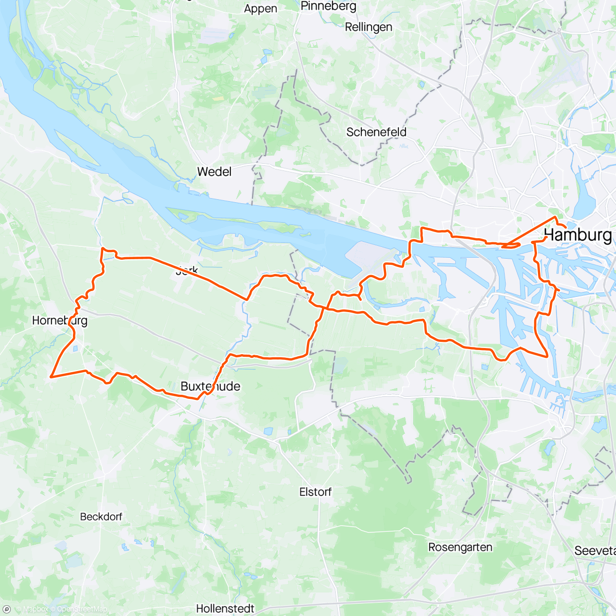 Map of the activity, Hamburg Marathon und so.