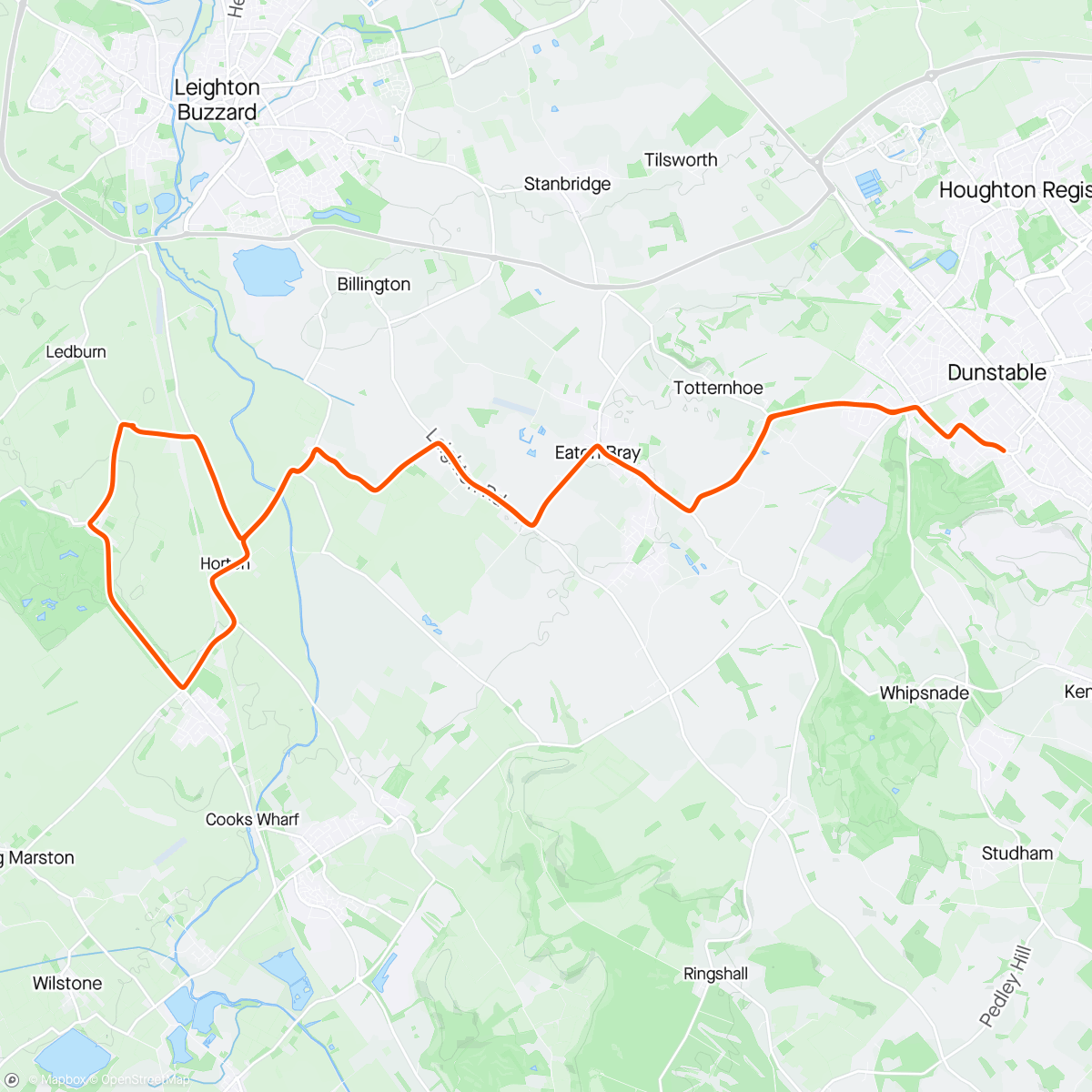 Map of the activity, Afternoon Ride to try out new tea room