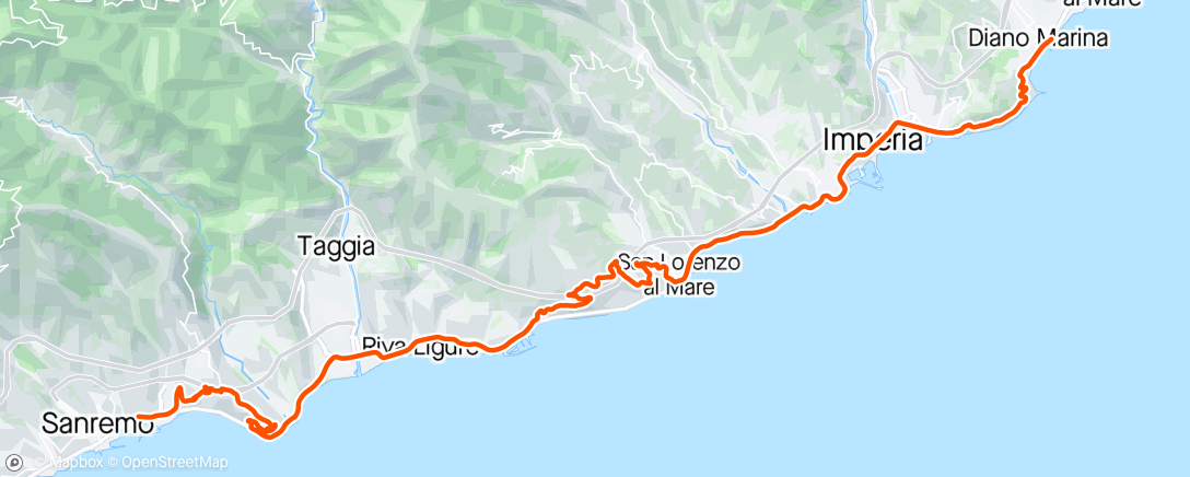 Map of the activity, Last 40km Of Milan-San Remo