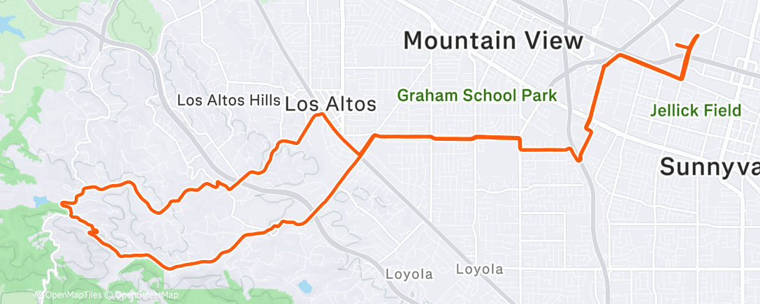Map of the activity, Afternoon Ride