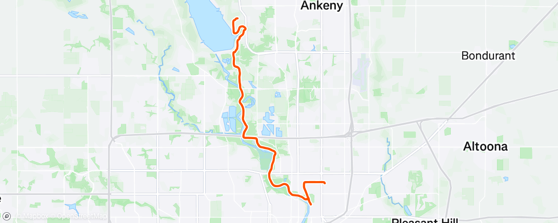 Map of the activity, First ride in Des Moines!
