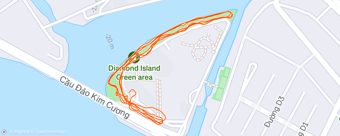 Map of the activity, Night Run