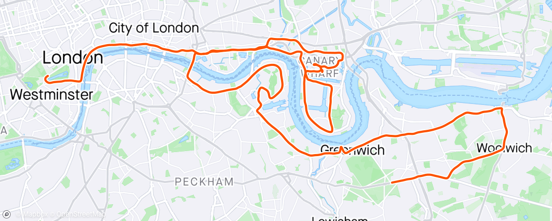 Map of the activity, London Marathon 2024!