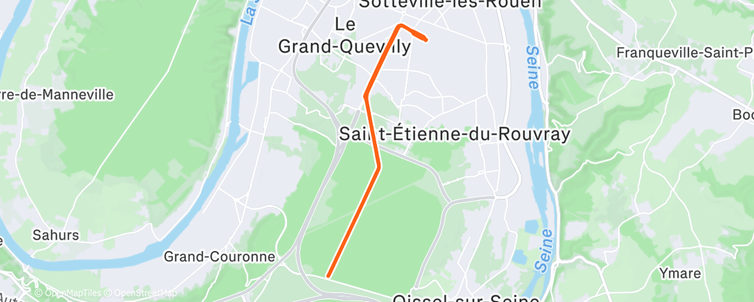 Map of the activity, Sortie vélo le matin