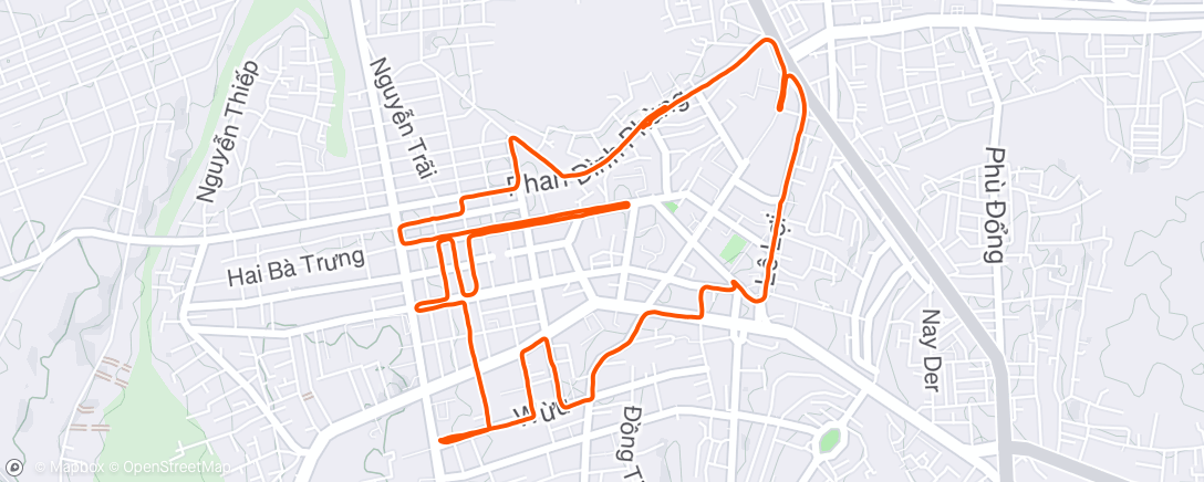 Map of the activity, Afternoon Run