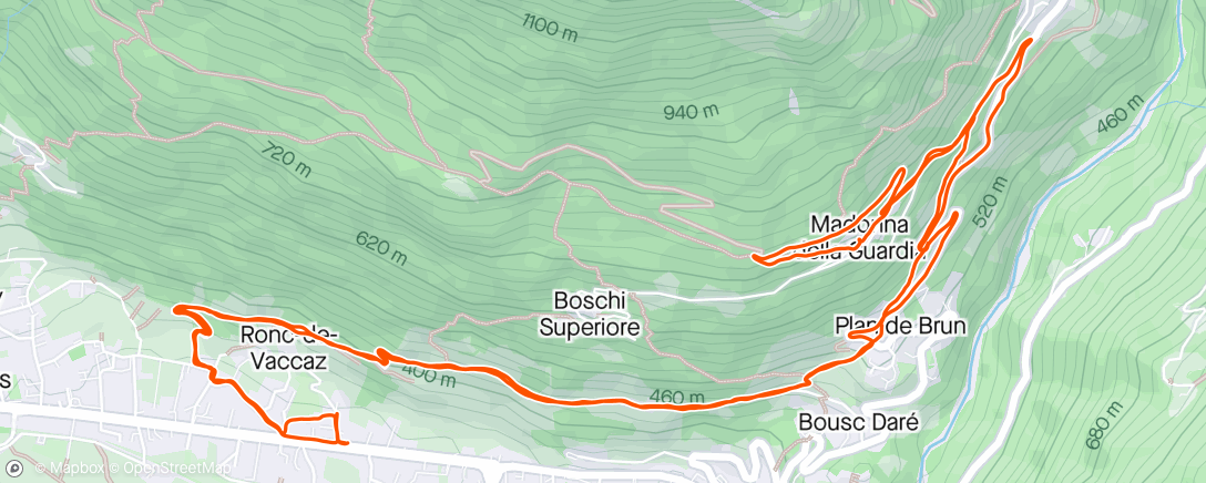 Kaart van de activiteit “Sessione di trail running all’ora di pranzo”