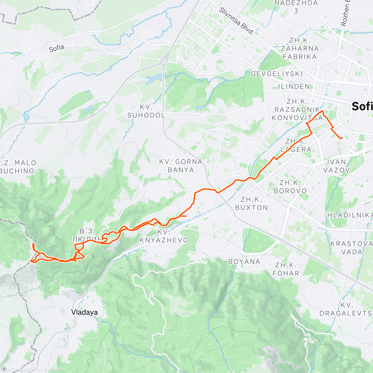 Map of the activity, Дупевица