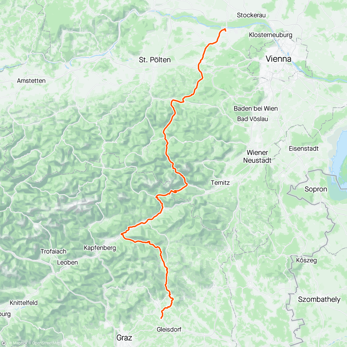 Map of the activity, CTT Anreise in die Oststeiermark