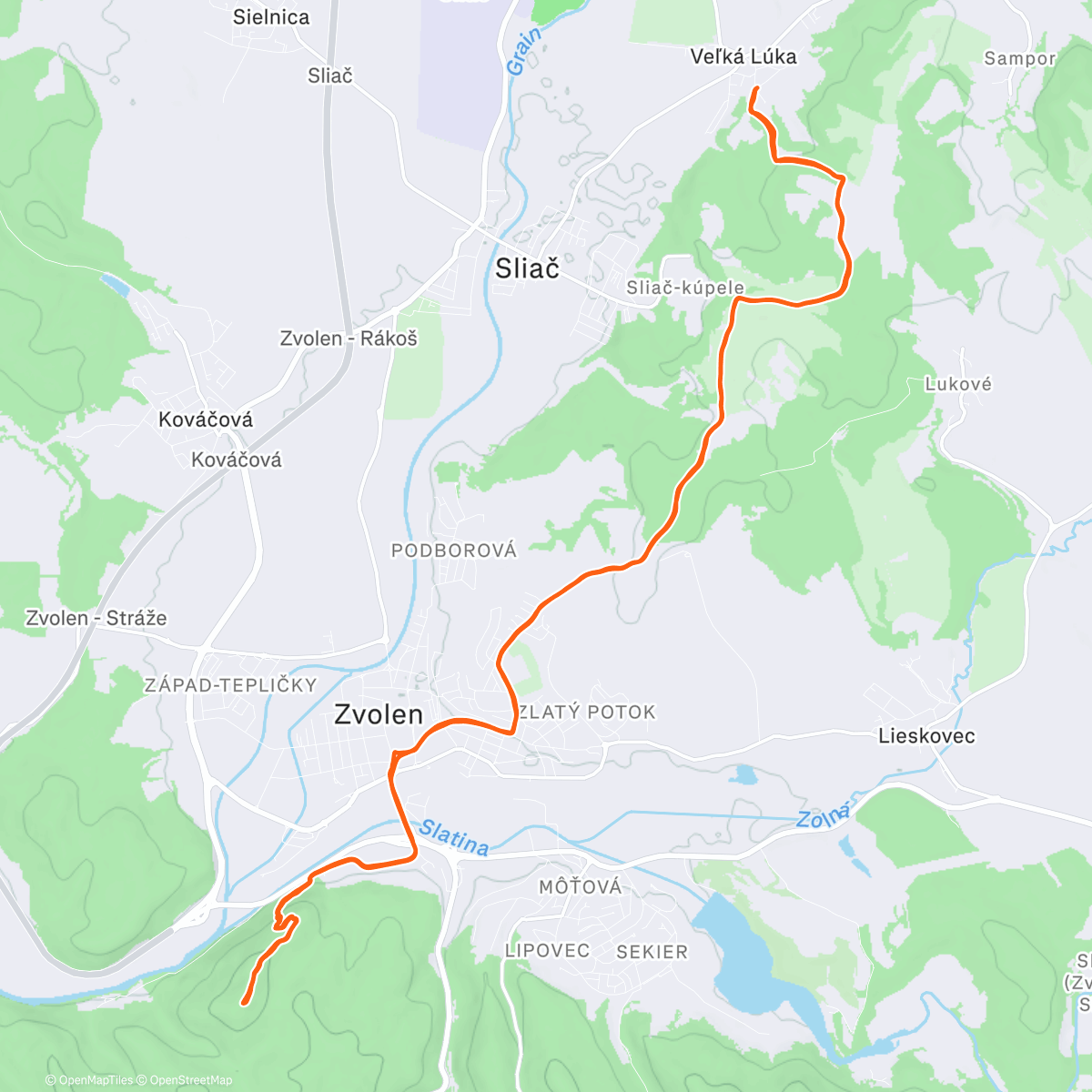 Map of the activity, Morning Trail Run