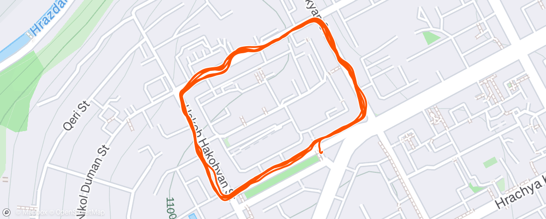 Map of the activity, E-run