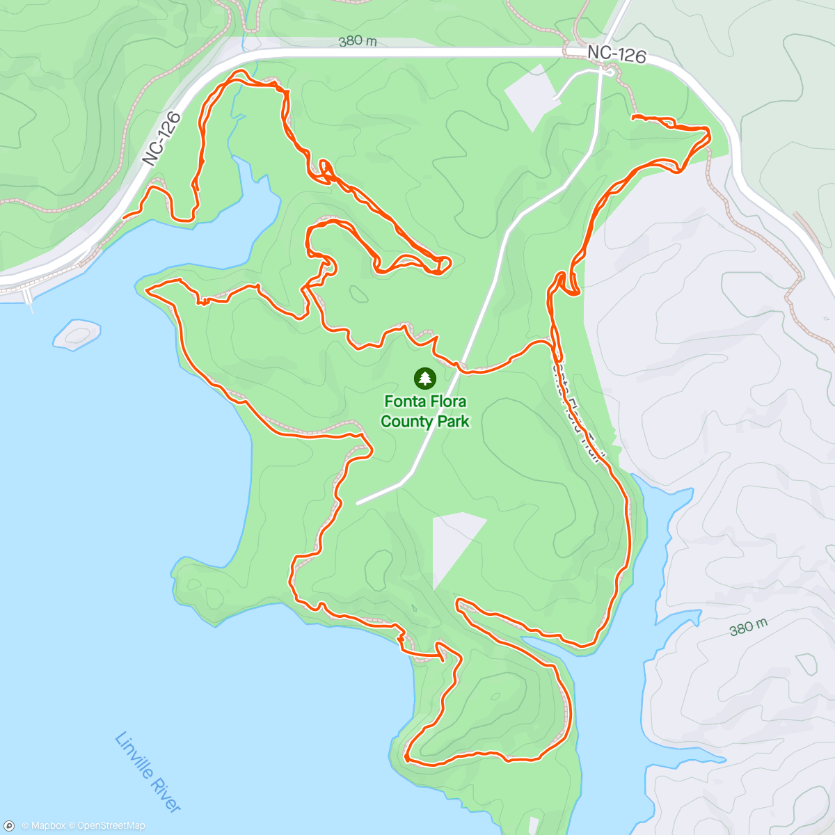 Mapa de la actividad, Lake James